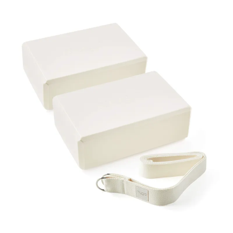 2 Yoga Blocks and Strap Set - Myga