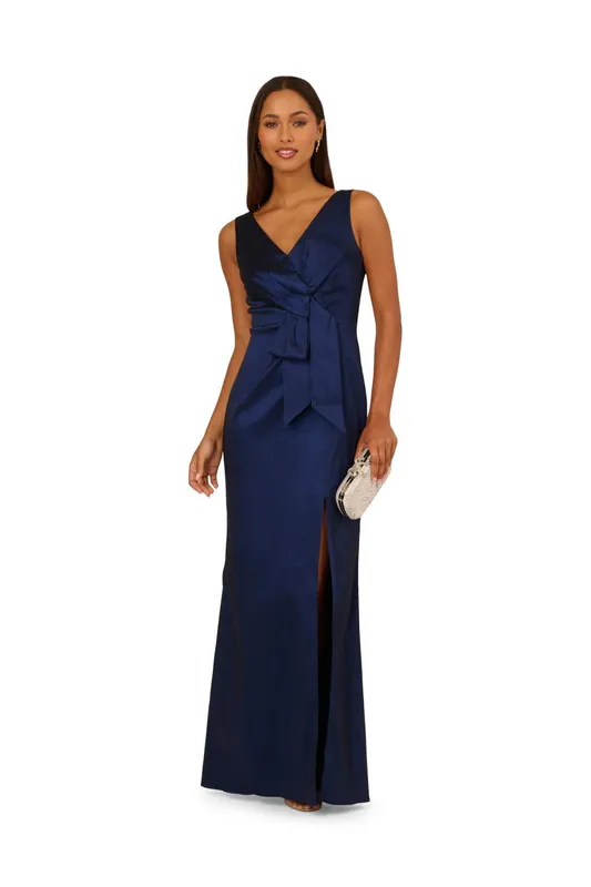 Stretch Taffeta Bow Gown - Adrianna Papell