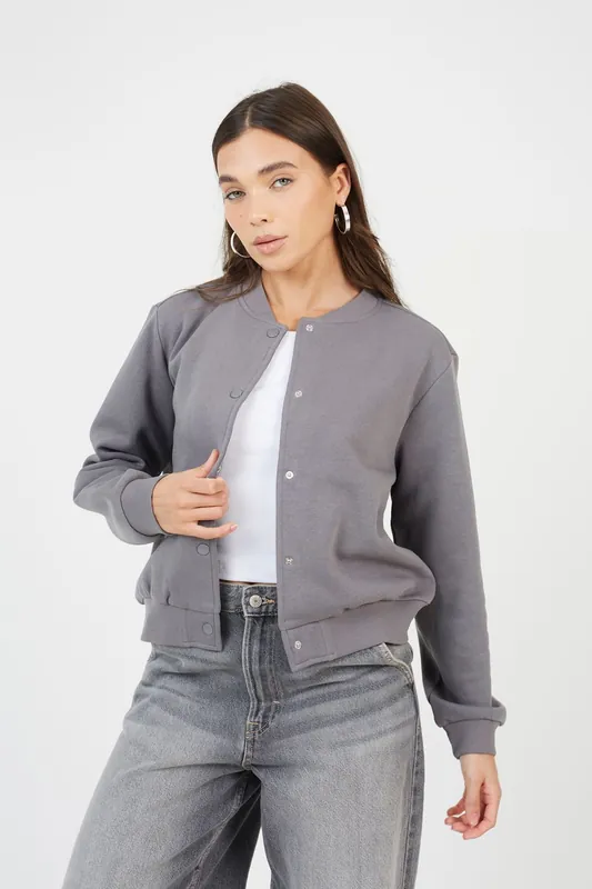 Crew Neck Bomber Style Sweatshirt - Brave Soul