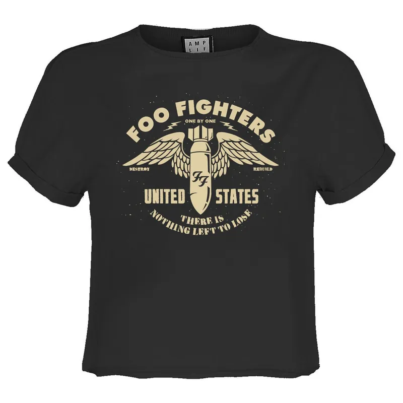 One By One Foo Fighters Crop Top - Amplified