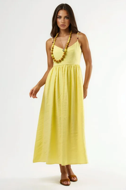 A-Line Midi Dress with Accessory Detail