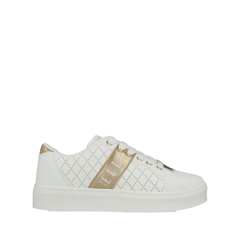 Lace Up Trainers With Branded Stripe - Elle Sport