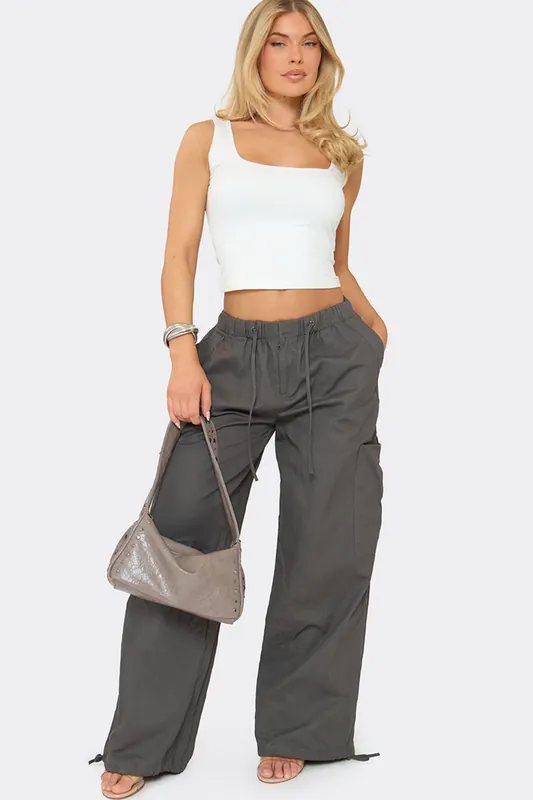 Wide Leg Mid Rise Trousers - EGO