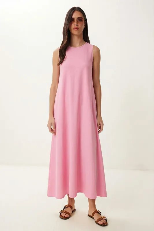A-Line Midi Dress with Pocket