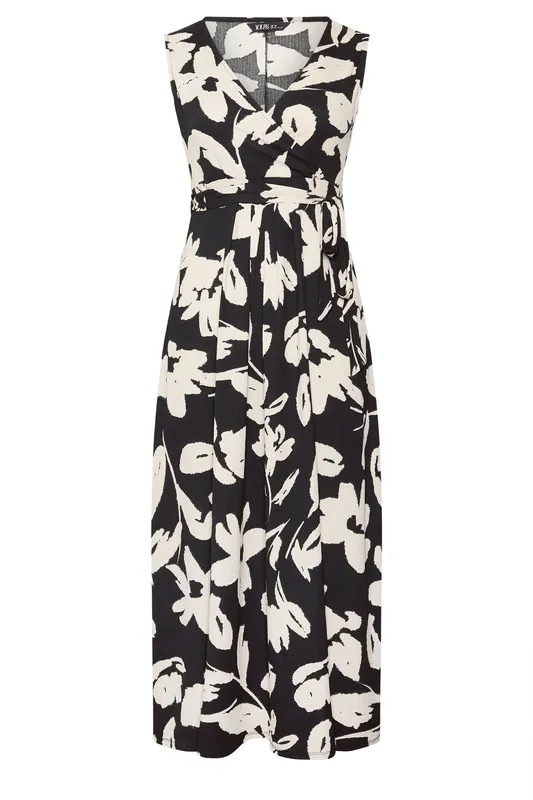 Floral Textured Wrap Dress - Yours