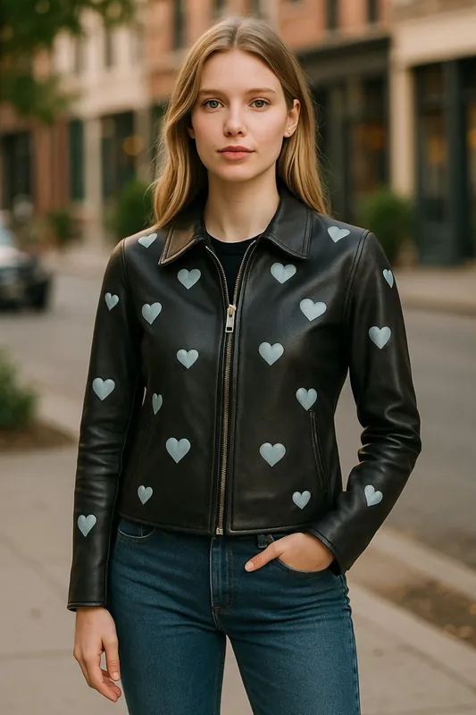 Leather Hearts Biker Jacket - Renmark