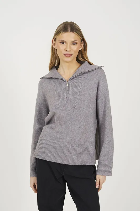 Half Zip Knitted Jumper - Brave Soul