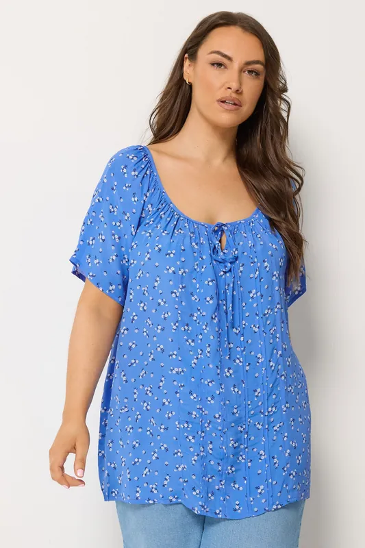 Ditsy Floral Pintuck Blouse - Yours