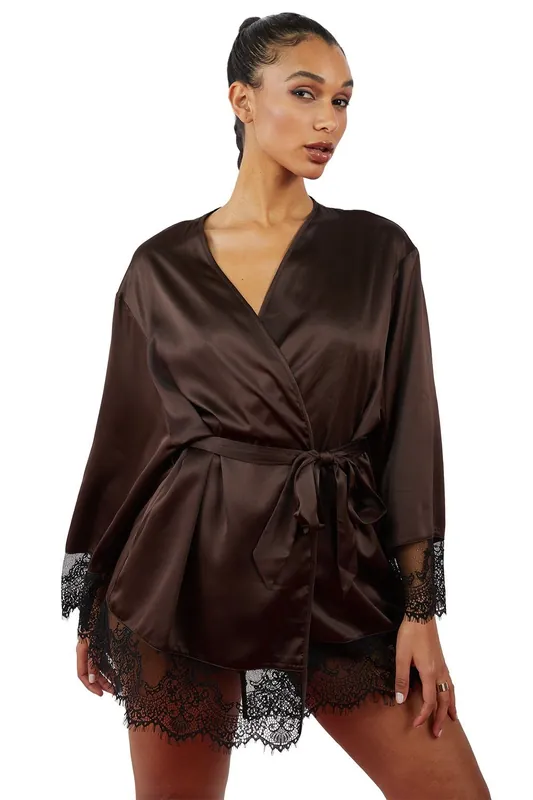 Alaia Chocolate Brown Caged 'Kimono' - Wolf & Whistle