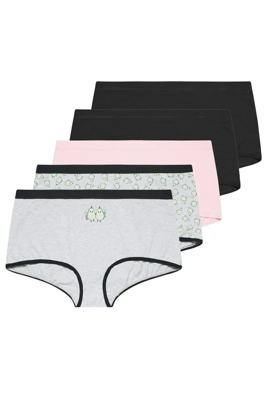 5 Pack Avocado Print Shorts - Yours