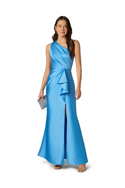 One Shoulder Mikado Gown - Adrianna Papell