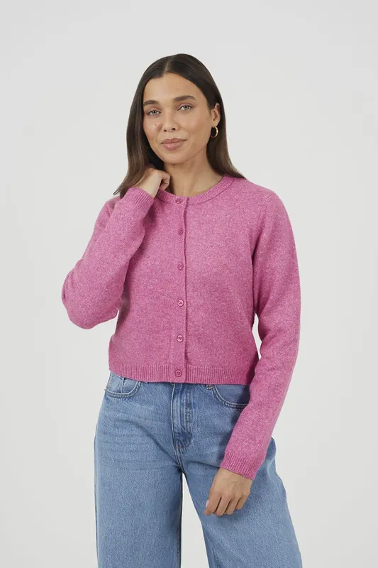 Soft Touch Crew Neck Cardigan - Brave Soul
