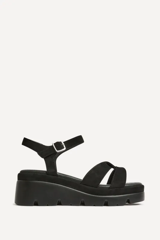 Fate Black Flatform Sandals - Linzi