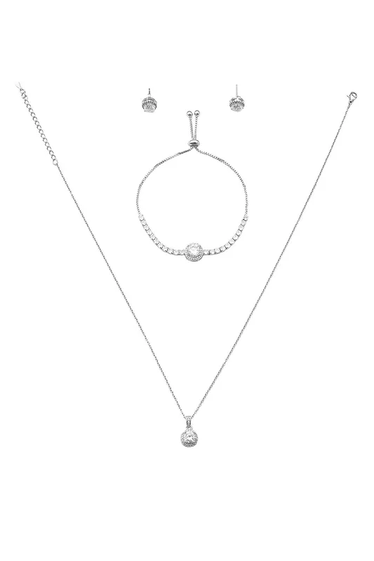 3-Piece Sparkling Cubic Zirconia Jewellery Set