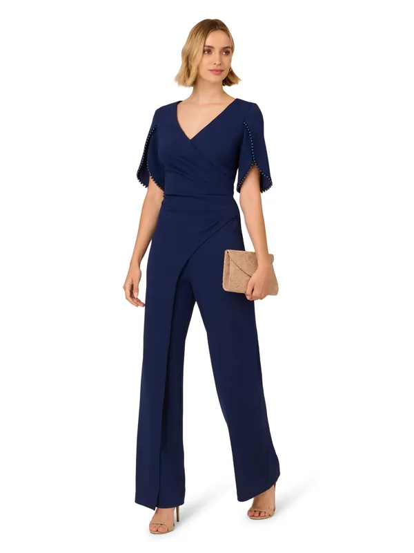 Pearl Knit Crepe Jumpsuit - Adrianna Papell