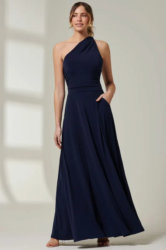 One Shoulder Jersey Maxi Dress - Jolie Moi