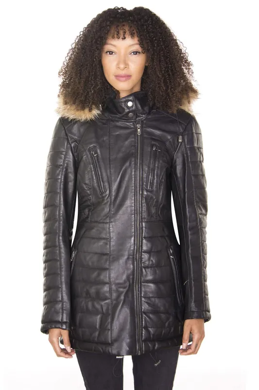 Quilted Leather Parka Jacket-Curitiba