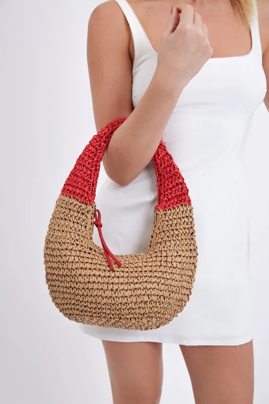Round Straw Shoulder Bag - My Accessories London