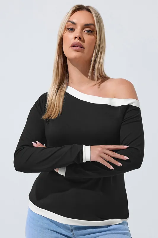 Contrast Off Shoulder Top - Yours