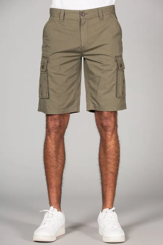 Cotton Cargo-Style Short with Pockets