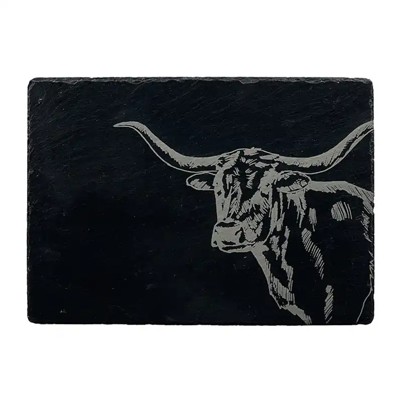 Slate Cheese Board - Texas Longhorn