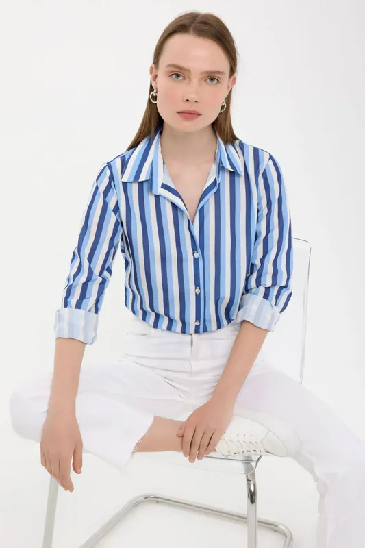 Striped Long Sleeve Woven Shirt - Hiccup