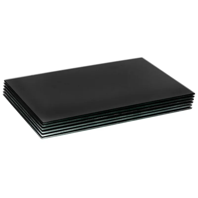 6x Glass Placemats - 50 x 40cm Black Dining Table Tabletop Place Mats