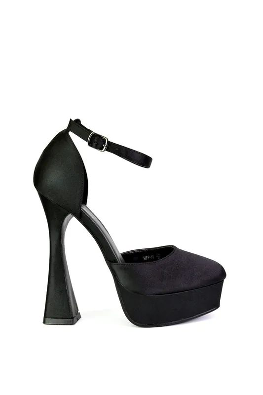 Leonardo' Satin Court High Heels Platform Wedding Shoes - XY London