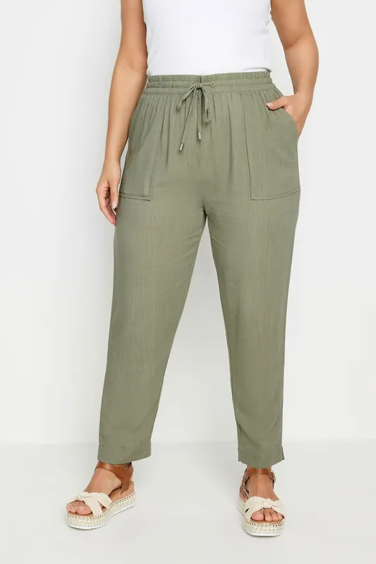 Linen Look Trousers - Yours