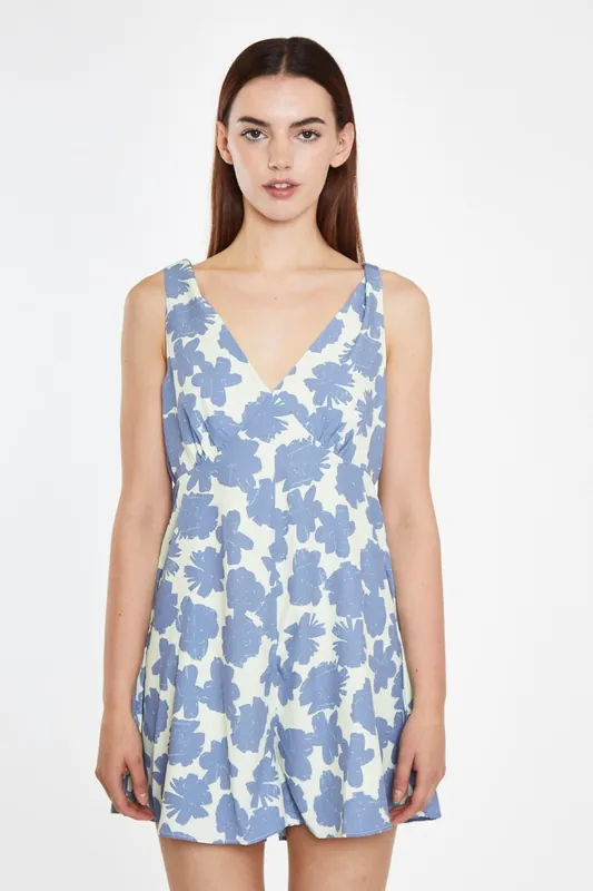 V-Neck Sleeveless Playsuit