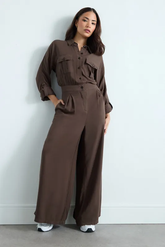 Petite Wide Leg Jumpsuit - PixieGirl