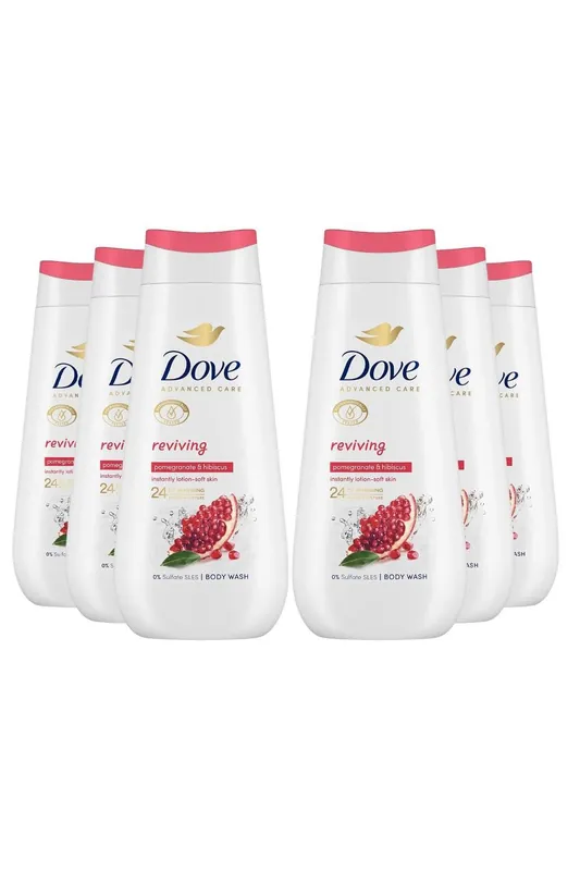 'Body Wash' Reviving for 24Hrs Renewing Micromoisture, 6x 225ml - Dove