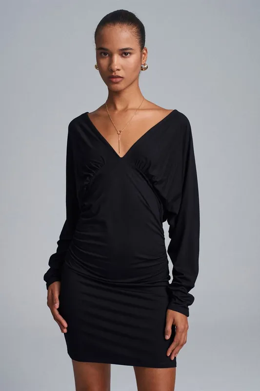 Bodycon Mini Dress With Drape - Dilvin