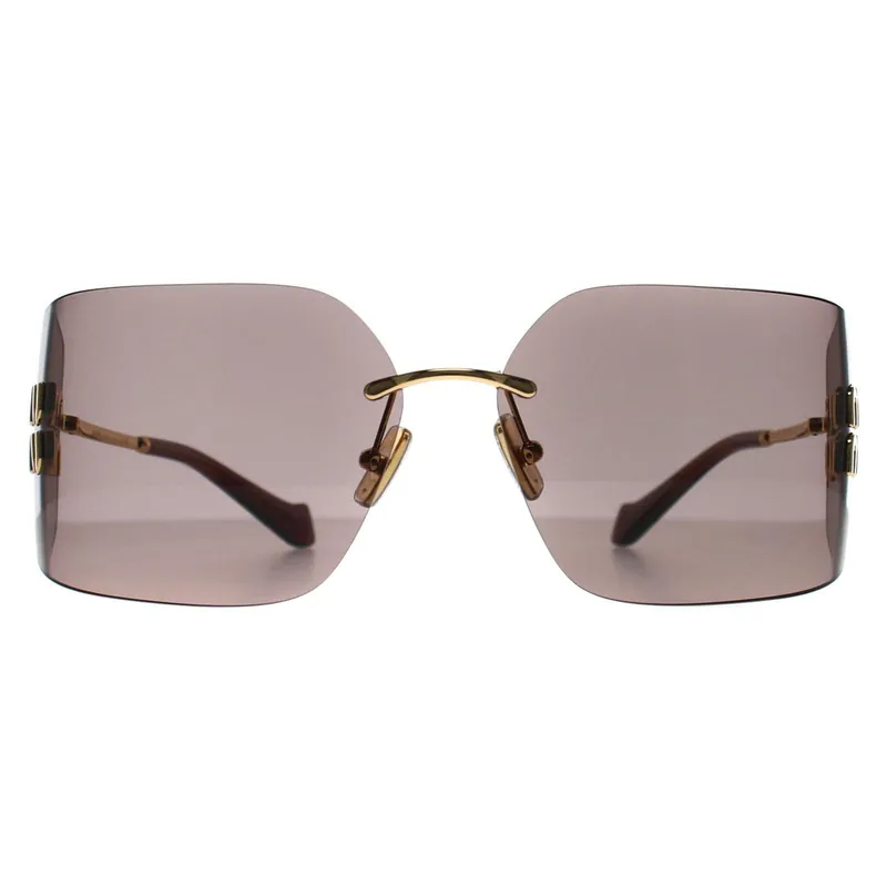 Rimless Gold Light Purple Brown MU54YS - Miu Miu