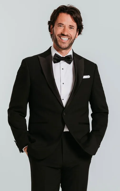 Black Slim Fit Peak Lapel Tuxedo Jacket - Dobell
