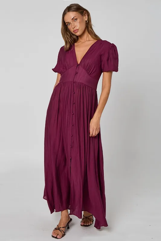 Button Front Maxi Dress - Urban Bliss
