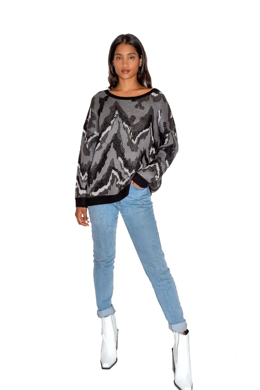 Abstract Grey Tones Jumper - Liquorish