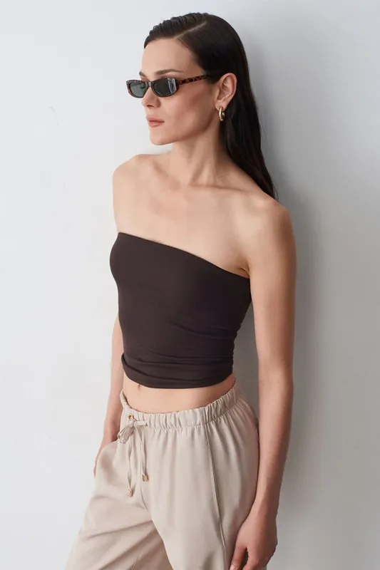 Women’s Strapless Crop Bandeau Top - Dilvin