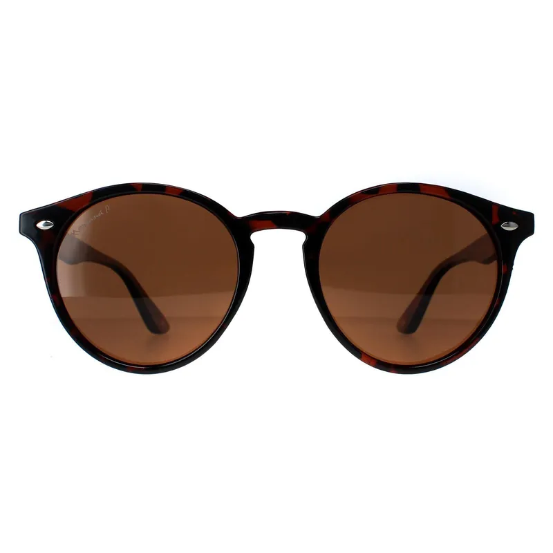 Round Tortoise Brown Polarized MP20B Sunglasses - montana