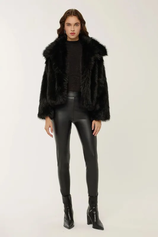 High Waist Faux Leather Leggings - Hiccup