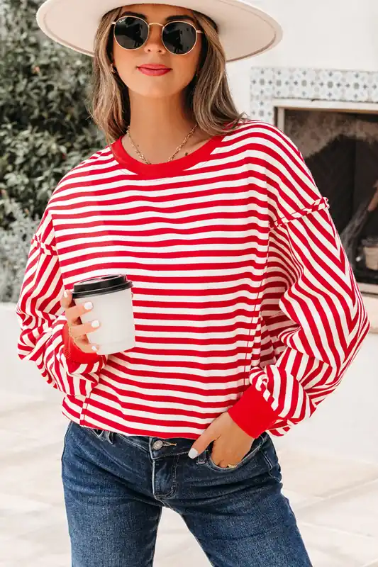 Striped Crew Neck Top - Everyday The Label