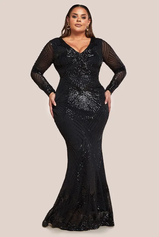 Starburst Sequin Maxi Dress - Goddiva