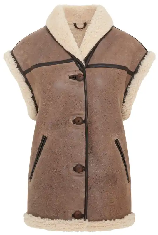 Aviator Shearling Leather Gilet - Chevak