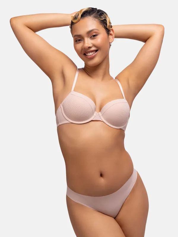 2-Pack Louise Light Padded Demi Pink/Ivory