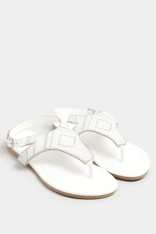 Beaded Ankle Strap Sandals - Long Tall Sally
