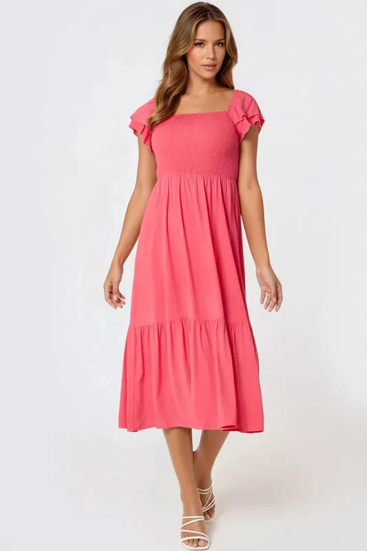Smock Midi Dress - Aftershock London