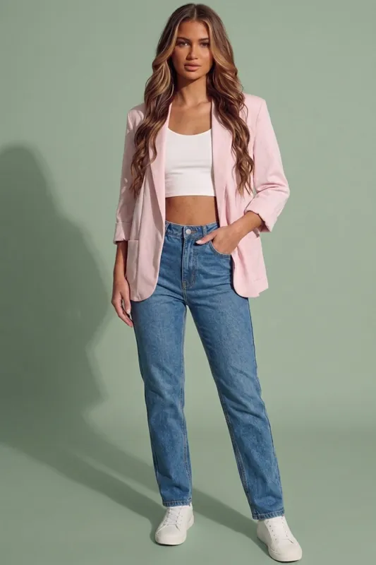 Tailored Open Front Blazer - Femme Luxe