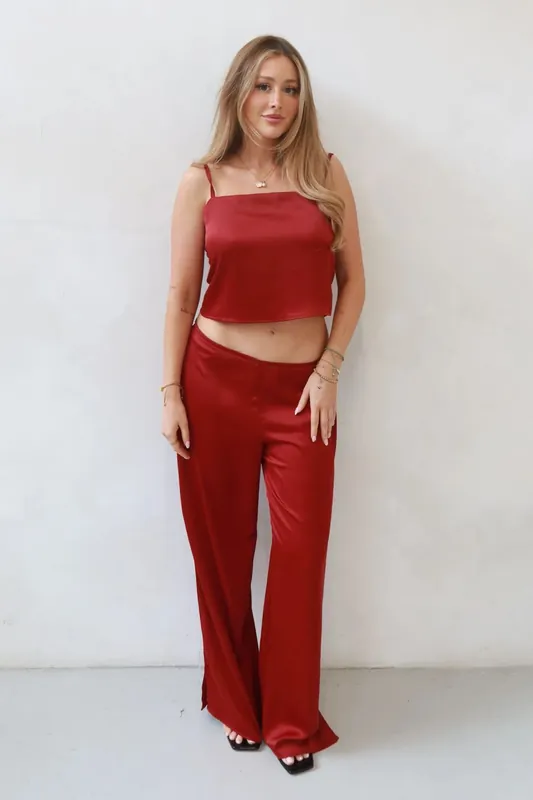Ana Square Collar Satin Top - Hiccup