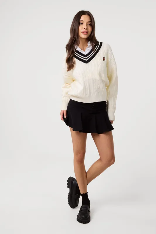 Black Flippy Denim Mini Skirt With Shorts - Pink Vanilla
