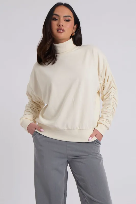 Mackenzie Ruche Sleeve Sweat - Urban Bliss